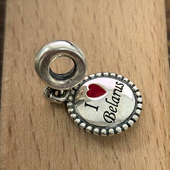 Pandora I Love Belarus Exclusive Dangle Travel Charm, S925 Silver Bracelets - Picture 3 of 4
